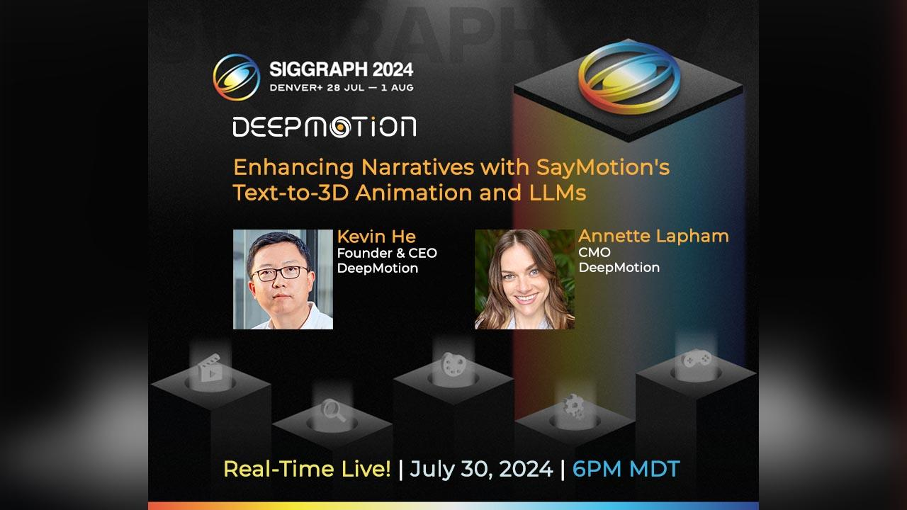 DeepMotion Selected for ACM SIGGRAPH 2024 Real-Time Live! Showcase