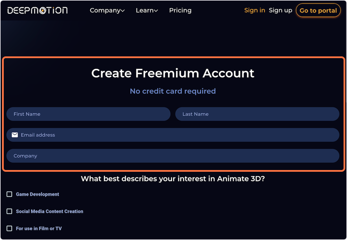 Create Freemium Account to Get Started.